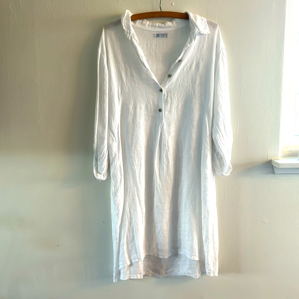 100% Italian Linen made in Italy Dress one size
